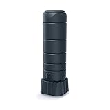 Kreher Kompakte Regentonne Regenwassertank Wassertank 110 Liter inkl. Wasserhahn, Stand, Deckel. Aus Kunststoff in Anthrazit. 39,6 x 39,6 x 130,5 cm