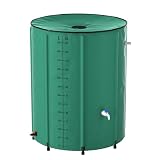 TATIVALO Faltbare Regentonne 500L, Regenwassertank mit Wasserhahn & Filterdeckel, großer Regenwasserbehälter PVC UV-beständig, Regentonne für Garten, Terrasse & Gewächshaus, Grün