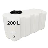 KMND Wassertank 200 Liter - PE-HD Wasserbehälter - lebensmittelecht PZH-Zertifiziert Regentonne Fass Tonne - Extrem Robust eckig für Camping Garten Landwirtschaft Notversorgung Vorrat - Weiss