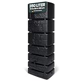 Kreher XXL Wassertonne Tower Stone mit Wasserhahn. Tolle Stein Optik in Anthrazit oder Grau, 350 Liter Nutzungsvolumen. Maße (BxTxH): 57,5 x 38,4 x 180 cm (Anthrazit)