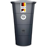 GARANTIA Ibiza Regentonne eckig 200 Liter Graphite Grey inkl. Deckel und Hahn für nachhaltige Gartenbewässerung im modernen Matt-Look mit strukturierter Oberfläche sowie verstärktem Rand exklusiv