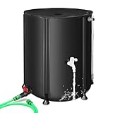 FAMIROSA Regenwassertonne Faltbare Regenwassertank für Garten, 250L Wassertank, Regenwassersammler mit Deckel und Wasserhahn, Regentonne Überlaufschutz Regenfass Wetterfest