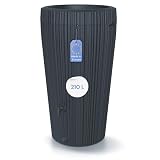 YourCasa Regentonne 210 Liter [EcoVase] mit Wasserhahn - Bepflanzbar - Regenfass Frostsicher Kunststoff - Regenwassertonne - Regenwassertank Garten Wassertank Regensammler (Anthrazit)