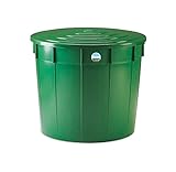 Kreher XXL Wassertank, Wasser-Speicher 500 Liter, inkl. Deckel und Wasserhahn, Kunststoff, Grün.