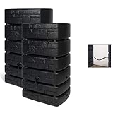 2 x Kreher XXL Regentonne 'Tower Stone' aus Kunststoff in verschiedenen Größen/Farben (wählbar). Tolle Stein-Optik - mit Auslaufhahn und praktischen Verbindungsstück! (Anthrazit, 2 x 500 L)