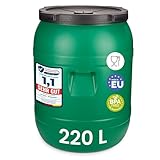 Garronda 220 Liter Deckelfass Weithalsfass aus HDPE Regenfass für Garten Fass Regenwassertonne Futtertonne Universalfass Wasserfass Regentonne Lebensmittelfass Wassertank GD-0078, Grün
