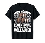 Karneval Kostüm Herren Regentonne Fasnacht Party Kostüm T-Shirt