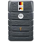 4rain Slim Stone Decor Regentonne Mauertank 510 Liter Graphite Grey - Wassertank, Fass, Regenfass, Regenwassertonne, Regenwassertank, Wasserbehälter, Wassertonne, Wasserfass, Wassertonnen für Garten