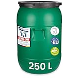 Garronda Weithalsfass 250 Liter Futtertonne mit Deckel ohne Dichtung– BPA-freier HDPE Futterbehälter für Wasser, Lagerung, Tierfutter, Sauerkraut und Gurken GD-0142
