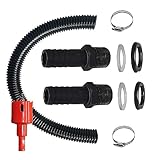ZYXTLY Regentonnen verbindungsset 1.57 Zoll (40mm) Regentonnen Verbinder,50cm Verbindungsschlauch + 2 Schlauchstutzen 25mm Mit Kontermutter,Regentonnendurchführung für Regentonne,Wassertanks,Zisternen