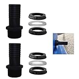 EKKJNQ 2PCS 1.5' Öffnung auf 38mm Schlauch Regenfass Anschluss PVC Düse; geeignet für Regensammler, Regentonnen, Regenwassernutzung
