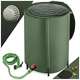 tectake Regenwassertank für Garten und Camping, Tonne faltbar, Regentonne mit Deckel und Wasserhahn, Wassertank, Regenwassersammler, Zisterne, Regenfass mit Hahn, Wassertonne - 250 l