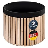 Beckmann Premium Regenfass 800 L – Massives Lärchenholz & Frostsicher – Made in Germany – Holzfass Wassertonne mit robuster schwarzer Innenfolie – Ø 122 x H 88 cm (Modell FM80)