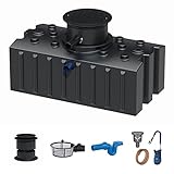 GreenLife Zisterne Flachtank 2000 Liter Standard II inkl. Ausgleichsdom, Überlaufsiphon und Regenwasserpumpen-Set - Regenwasserbehälter bzw. Regenwassertank unterirdisch, 128 cm, Schwarz
