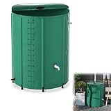 YRHome 500 Liter Faltbare Regentonne Regenwassertonne Regenwassertank UV-stabil & witterungsbeständig Mit Überlaufschutz & seitlicher Skala Kompakt für Garten, Balkon, Camping Grün