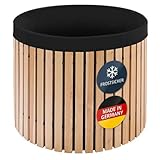 Beckmann Premium Regenfass 600 L – Massives Lärchenholz & Frostsicher – Made in Germany – Holzfass Wassertonne mit robuster schwarzer Innenfolie – Ø 98 x H 88 cm (Modell FM60)