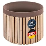 Beckmann Premium Regenfass – Regentonne 800 Liter aus Lärchenholz – Tauchbecken frostsicher – Wassertank & Wasserfass inkl. Folie, Ø 112x88cm