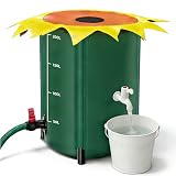 Regentonne faltbar 200 Liter, Regenwassertank aus PVC Gartenwassertank mit Deckel mit Wasserhahn, Auffangbehälter Set Sammelbehälter, langfristige Aufbewahrungsbehälter für Garten, Terrasse und Balkon