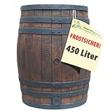 REGENTONNE REGENFASS WASSERFASS REGENWASSERBEHÄLTER REGENWASSERFASS GARTENFASS Eichenfass (450L)