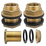 GZhaizhuan 2 Stk Regentonnendurchführung, Fassverschraubung mit 3/4 Zoll Außengewinde x 1/2 Zoll Innengewinde für Wasserhähne, Wassertonnen & Wassertanks