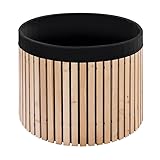 Beckmann Premium Regenfass 800 L – Massives Lärchenholz & Frostsicher – Made in Germany – Holzfass Wassertonne mit robuster schwarzer Innenfolie – Ø 122 x H 88 cm (Modell FM80)