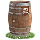 Regentonne, Regenfass Holzfass, Weinfass, Tonne Barrique Eiche 225 Liter Wasserfass - original Temesso-Fass