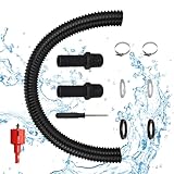 CHENYU Regentonnen Verbinder 32mm Regensammler 500 mm Verbindungsschlauch Regentonnendurchführung mit Montagezubehör und Regentonnen Verbindungsset Set für Zisternen Regentonne