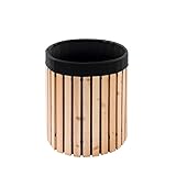 Beckmann Premium Regenfass 200 L – Massives Lärchenholz & Frostsicher – Made in Germany – Holzfass Wassertonne mit robuster schwarzer Innenfolie – Ø 46 x H 75 cm (Modell FM20)