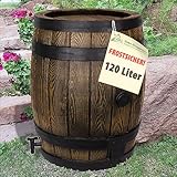REGENTONNE REGENFASS WASSERFASS REGENWASSERBEHÄLTER REGENWASSERFASS GARTENFASS Eichenfass (120L) Braun